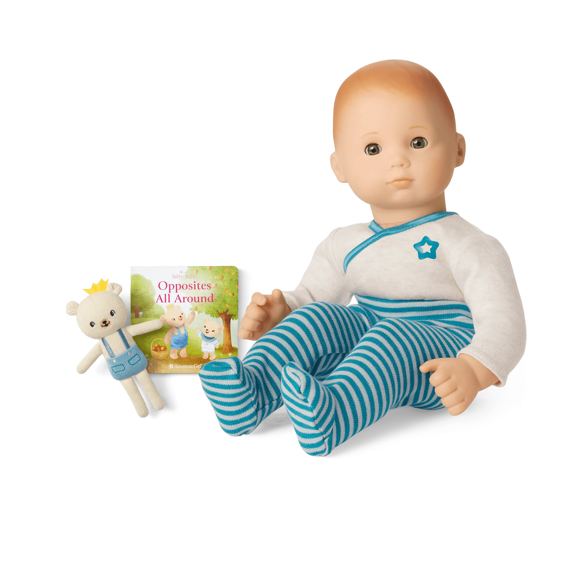 Bitty Baby® Doll #6 in Soft Blue   Bear Friend & Board Book