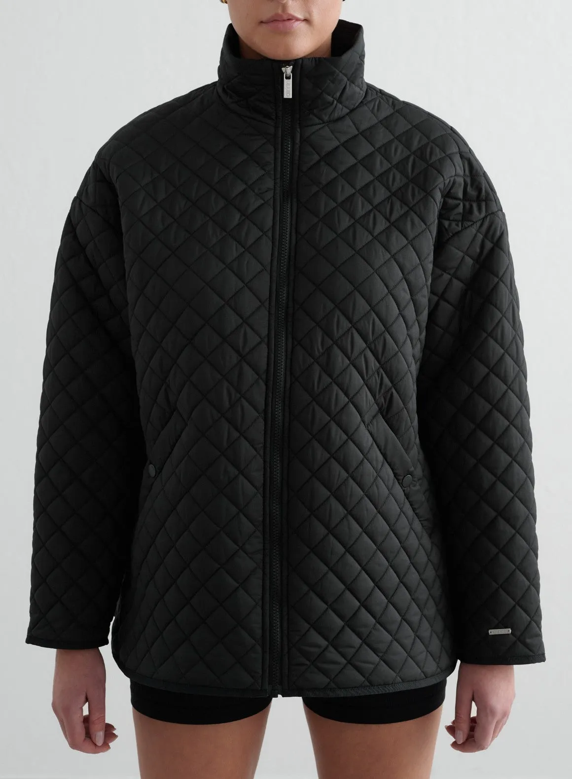 Black Oversized Quilted Jacket