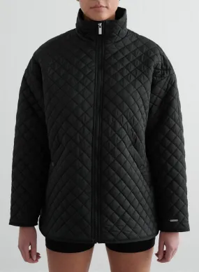 Black Oversized Quilted Jacket
