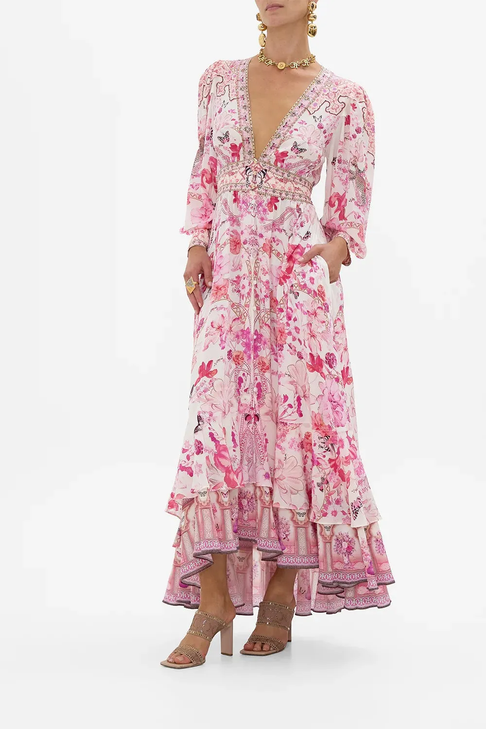 Botanical Novella Button Front Maxi Dress