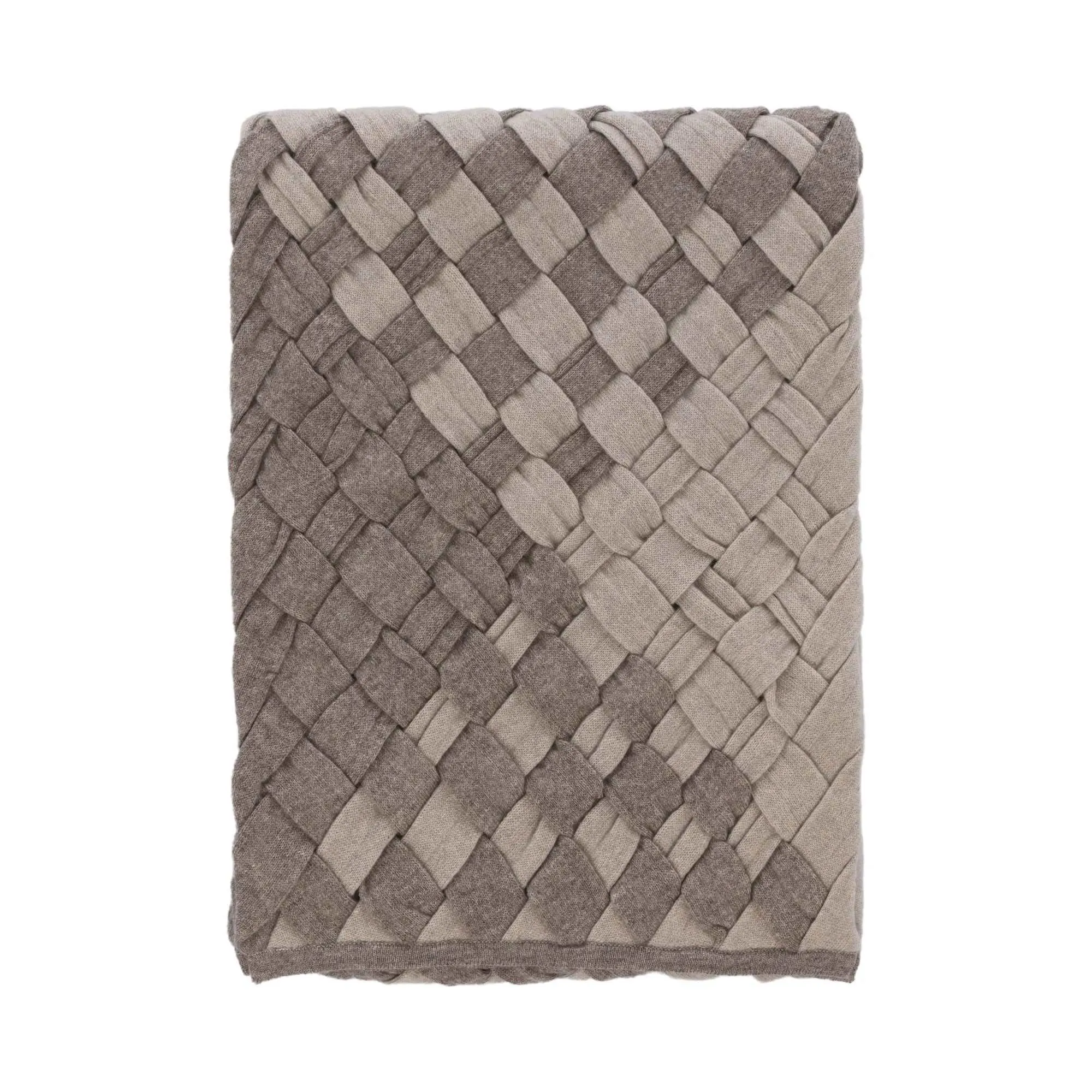Braided Cashmere Scarf in Beige