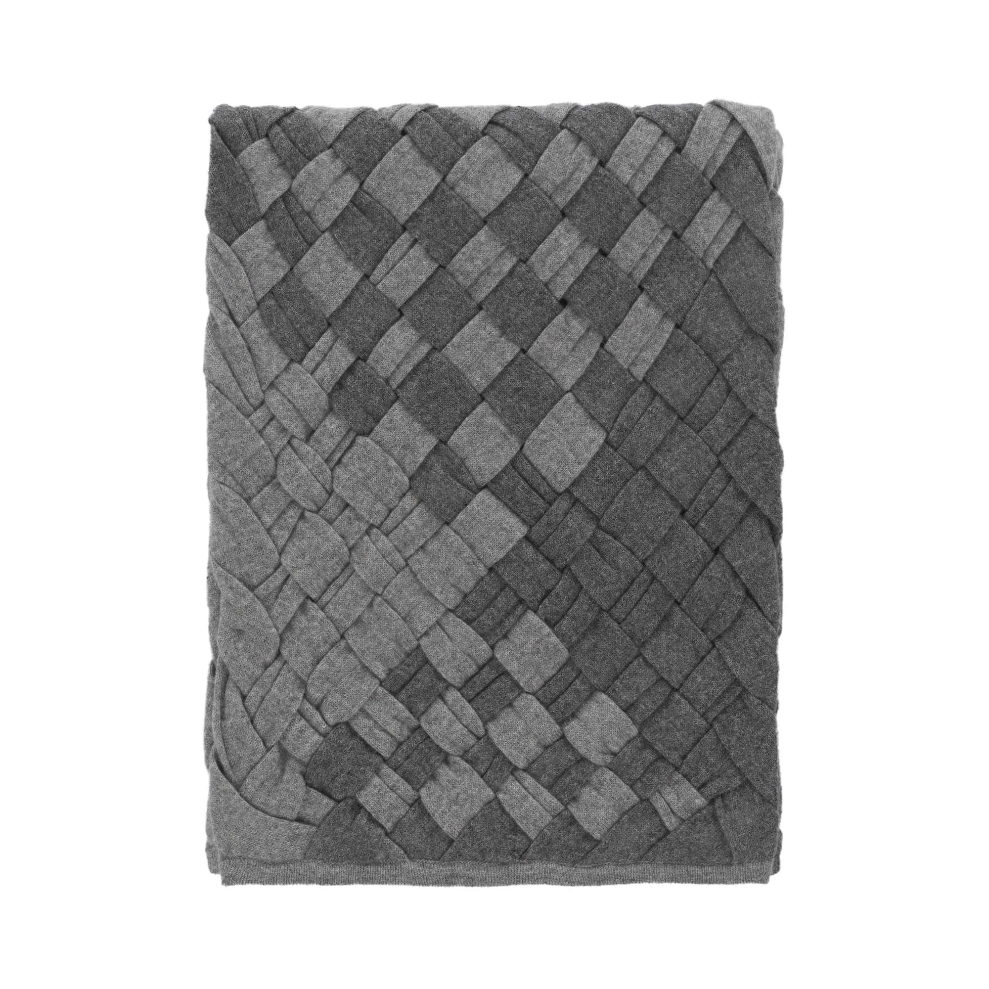 Braided Cashmere Scarf in Grey