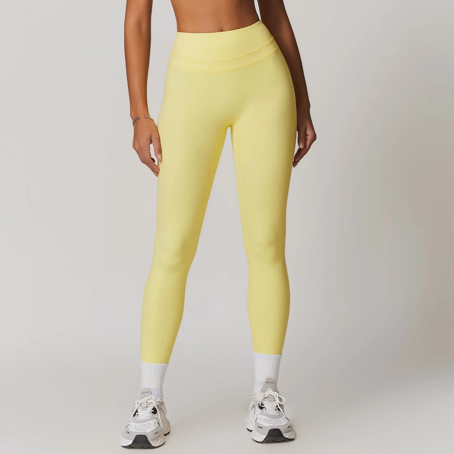Brushed Tight High Waist Yoga Pants Belly Contracting Hip Raise Fitness Pants Outdoor Running Outerwear Sports Trousers