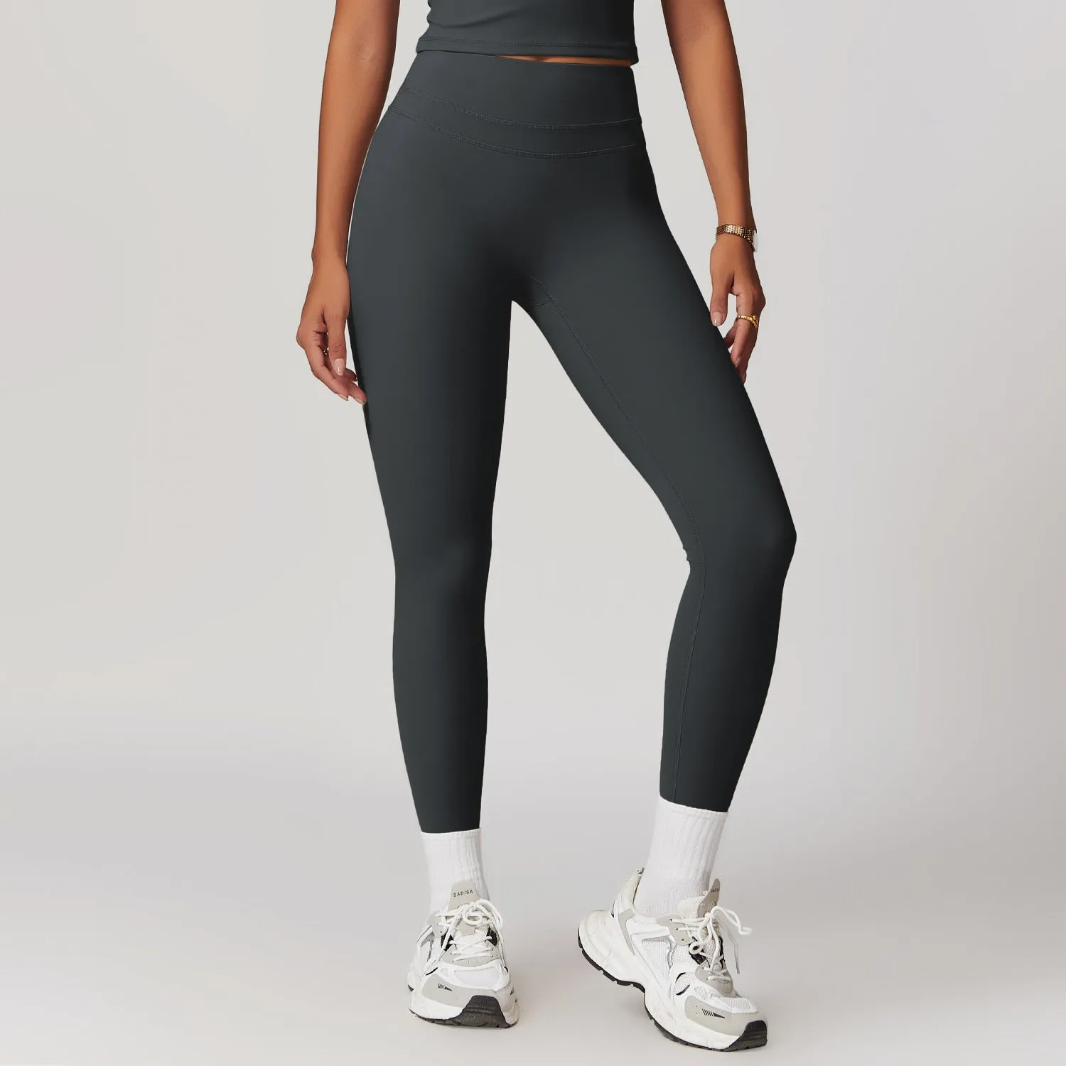 Brushed Tight High Waist Yoga Pants Belly Contracting Hip Raise Fitness Pants Outdoor Running Outerwear Sports Trousers