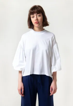 Building Block Balloon Sleeve T-Shirt - white