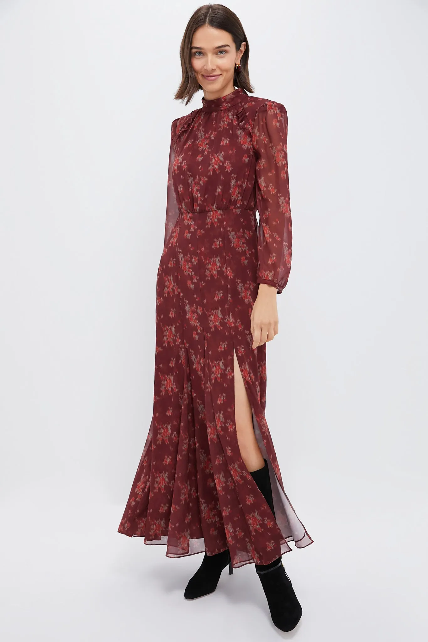 Burgundy Bouquet Adare Dress