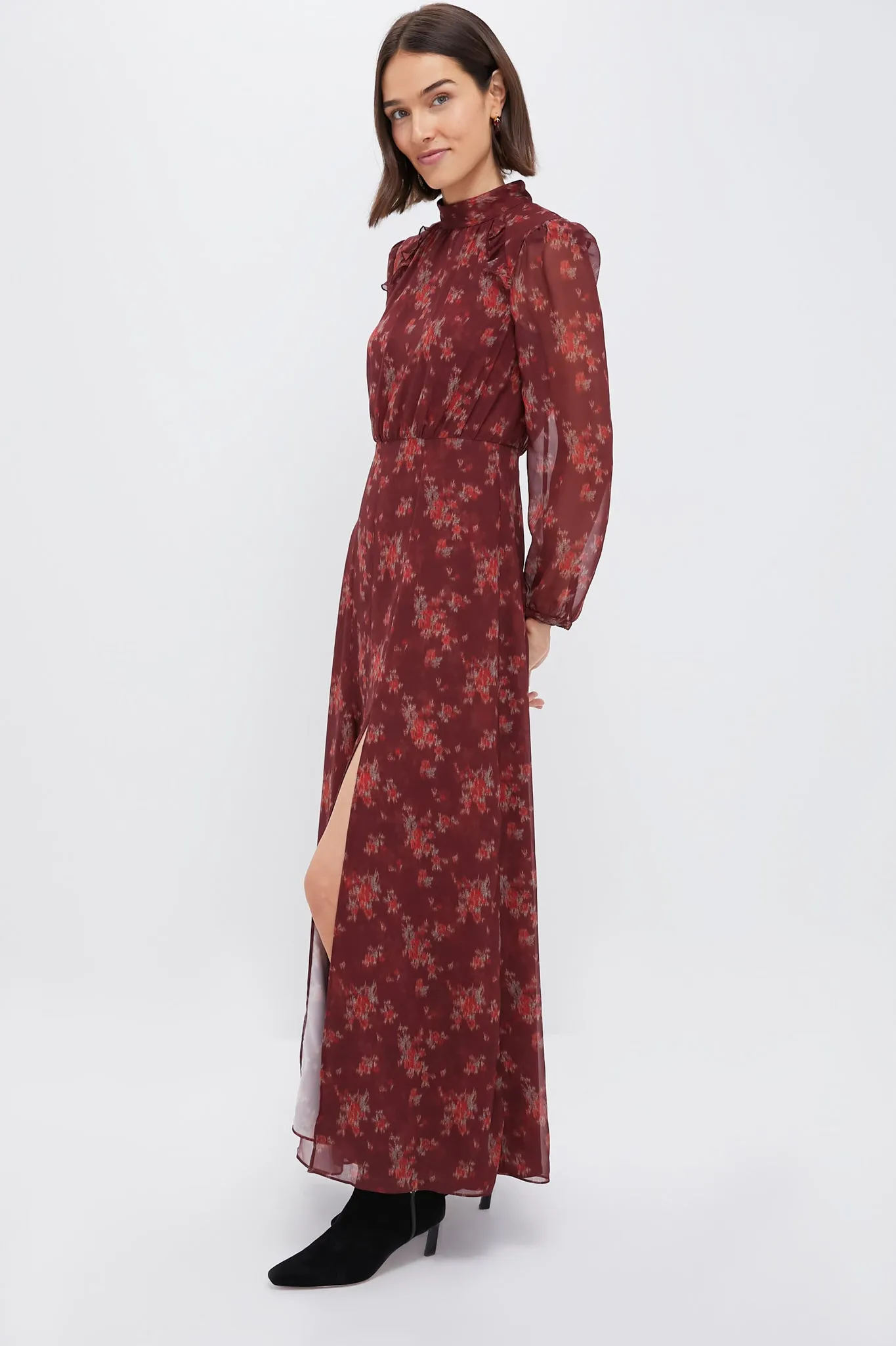 Burgundy Bouquet Adare Dress