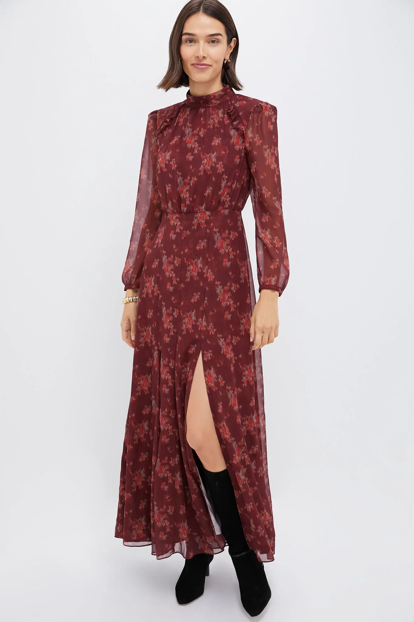 Burgundy Bouquet Adare Dress