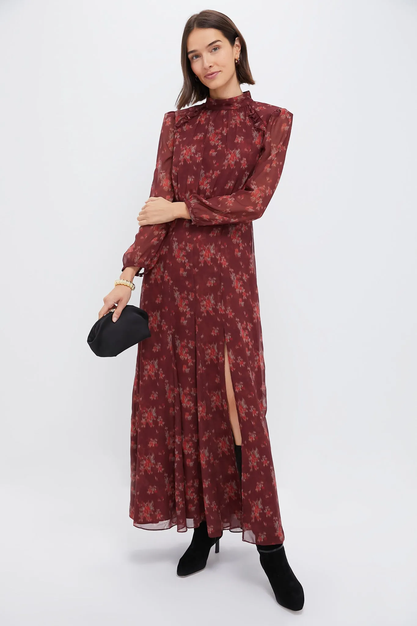 Burgundy Bouquet Adare Dress