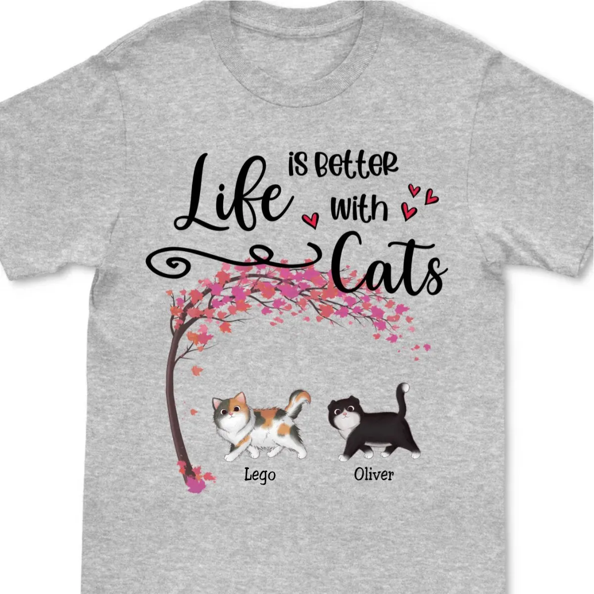 Cat Lover - Life Is Better With Cats - Personalized White Unisex T-Shirt