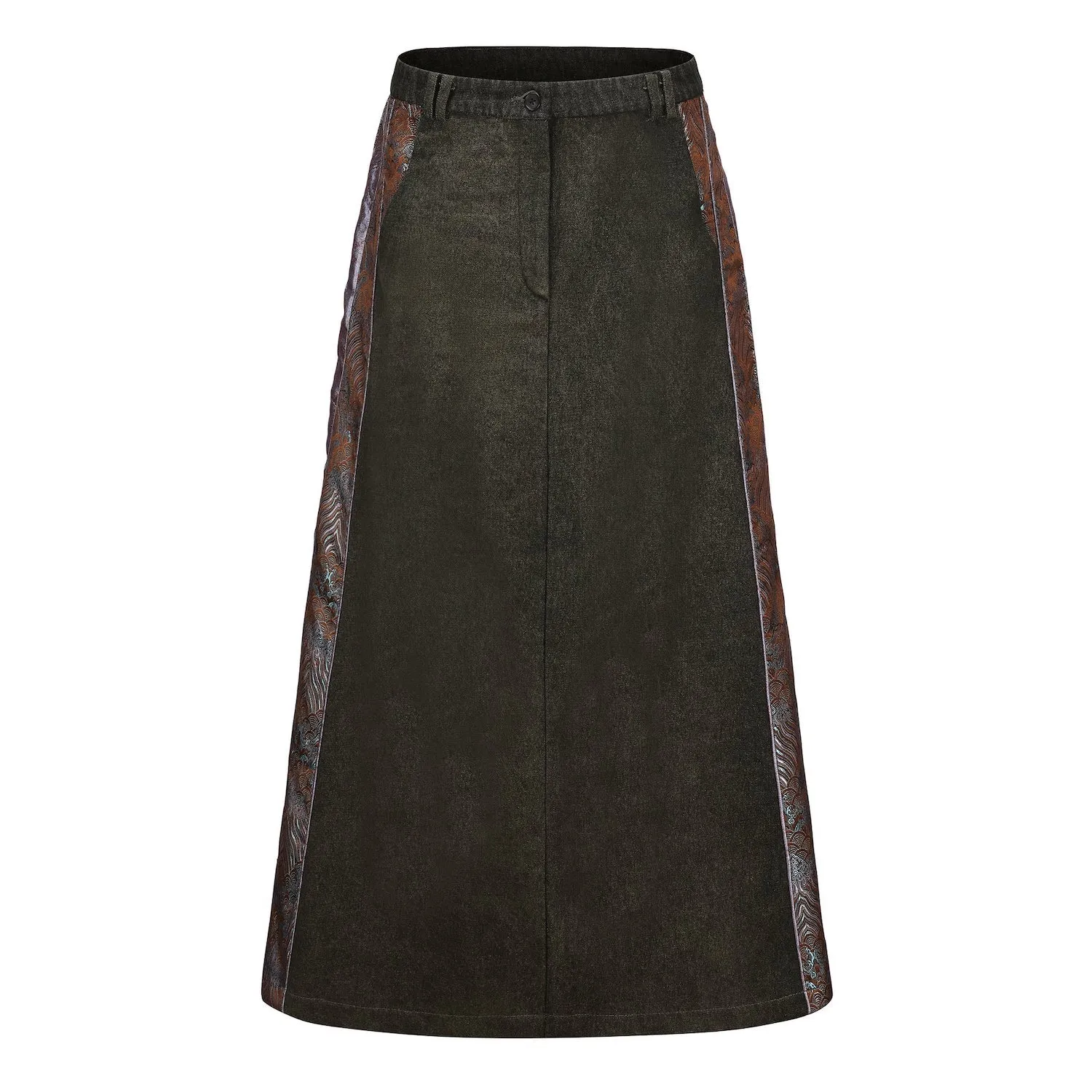 Cha Patch Maxi Skirt