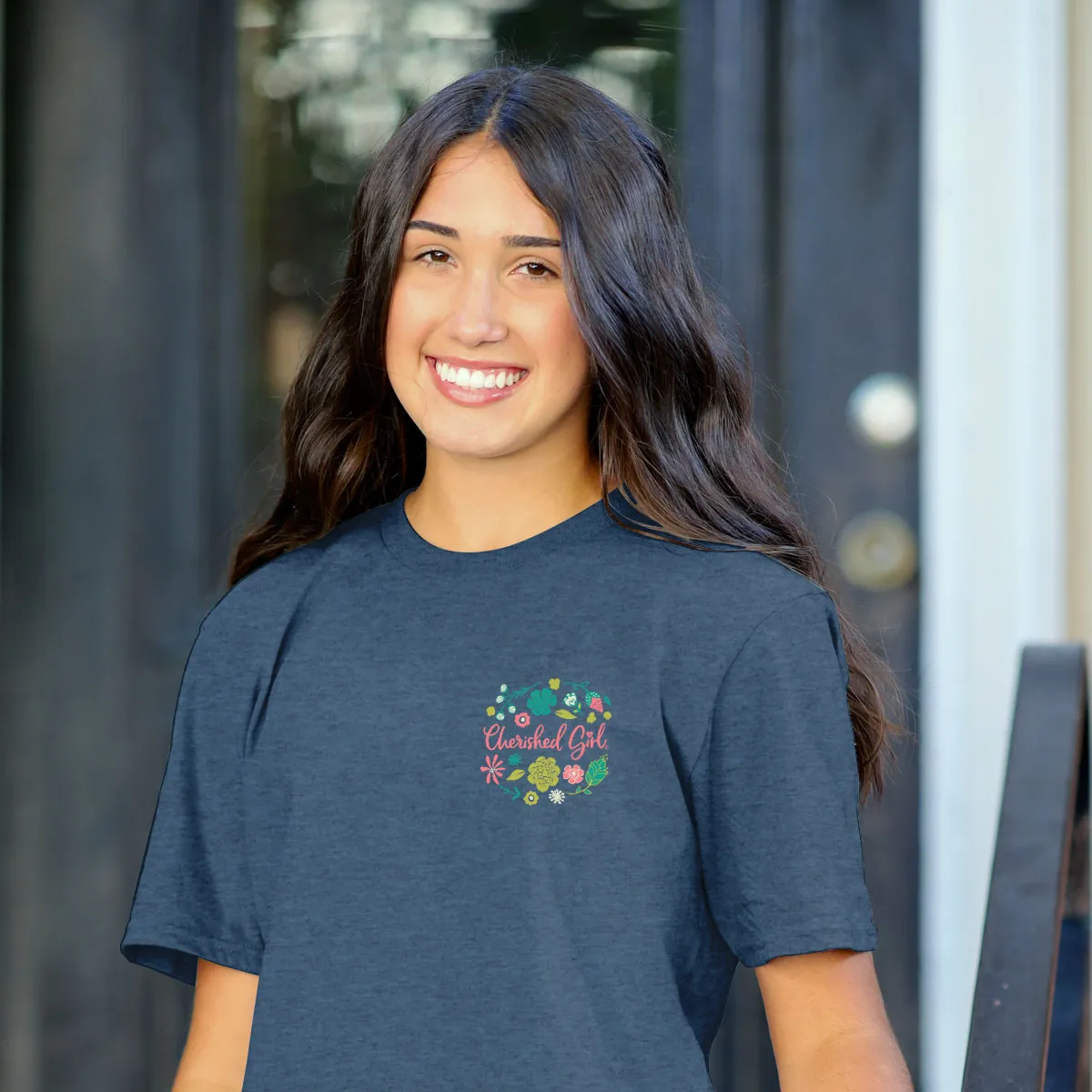 Cherished Girl Womens T-Shirt Joyful