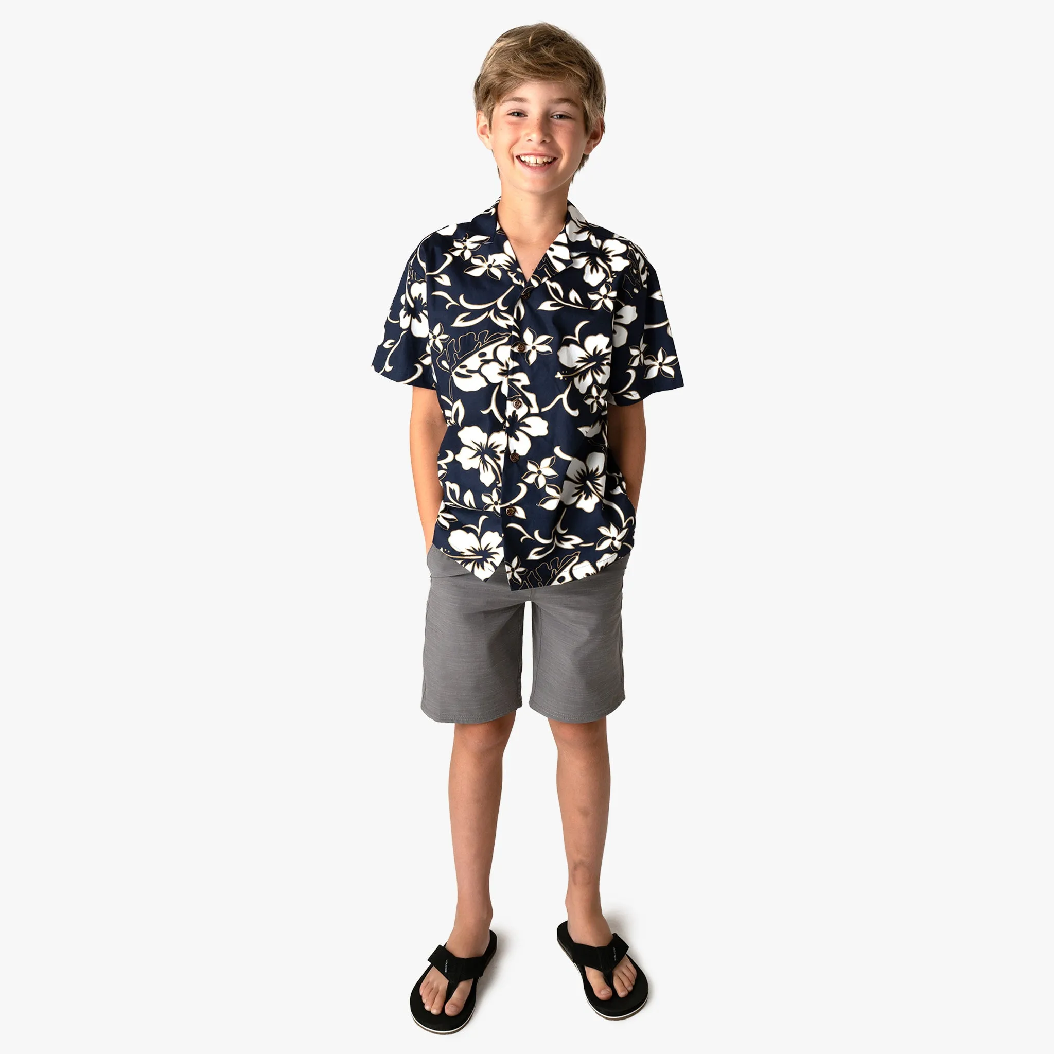 Classic Hibiscus Boys Aloha Shirt