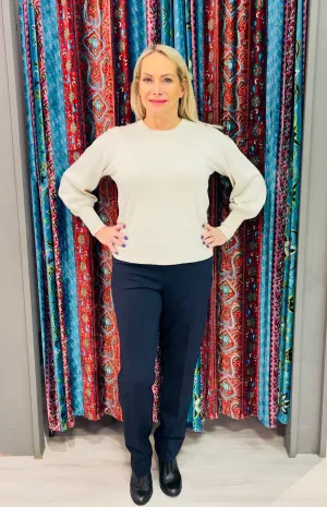 CLASSIC NAVY ANKLE SLIM PULL ON PANT