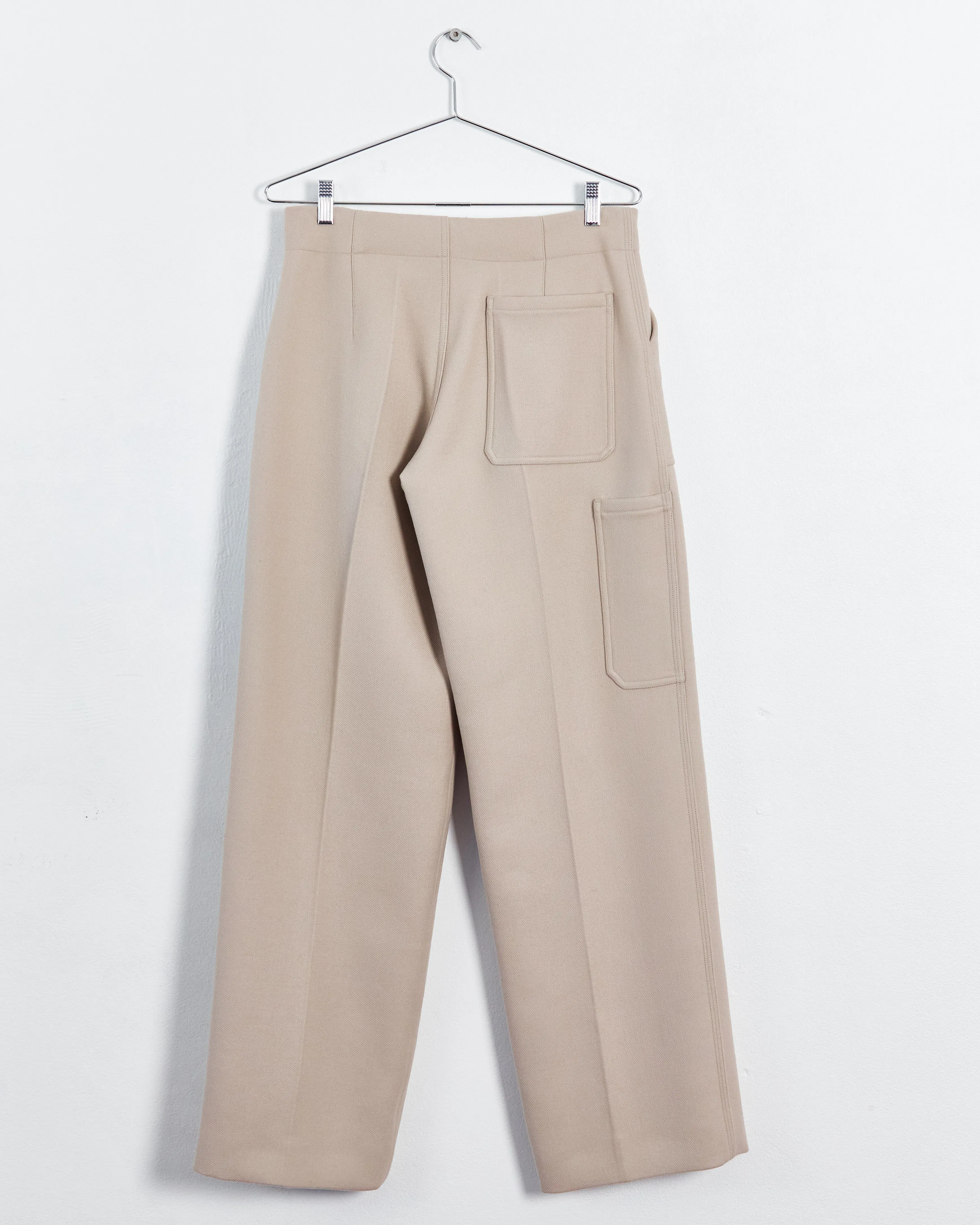 Céline tailored double faced wool pants, taupe, 12