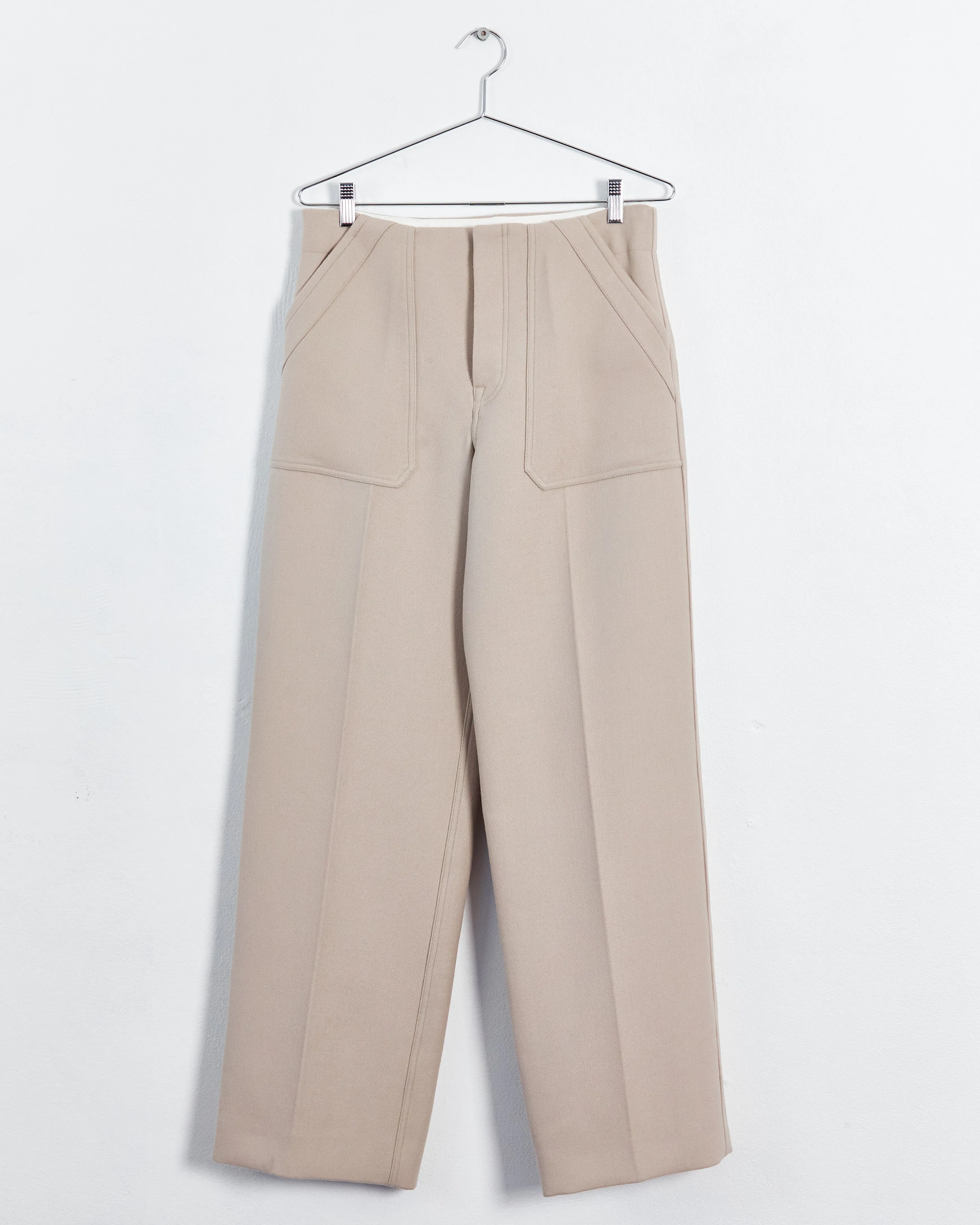 Céline tailored double faced wool pants, taupe, 12