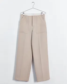 Céline tailored double faced wool pants, taupe, 12