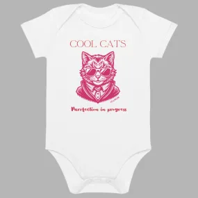 Cool Cats, Organic cotton newborn onesie with cool cat print