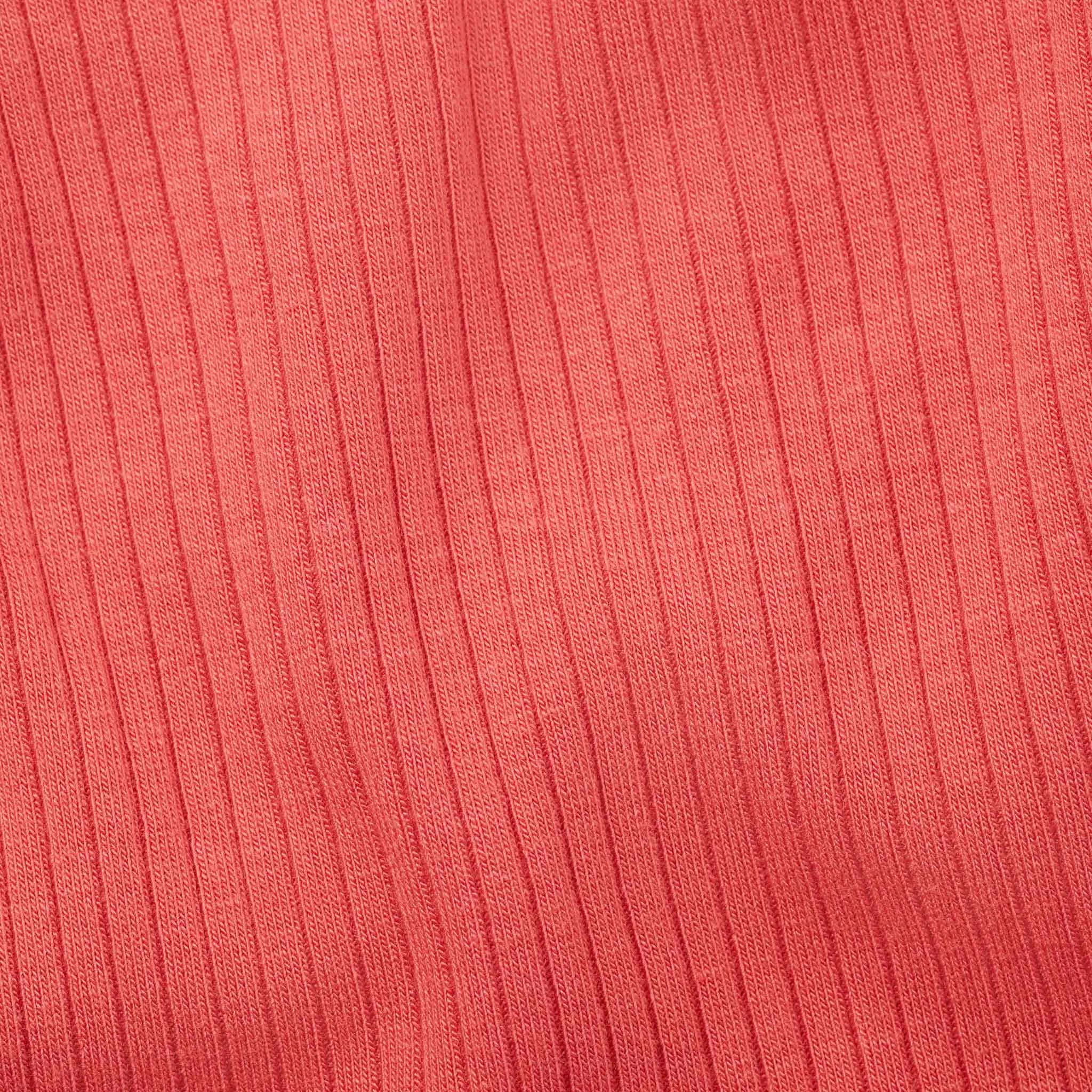 Coral Ribbed Long Sleeve Bodysuit