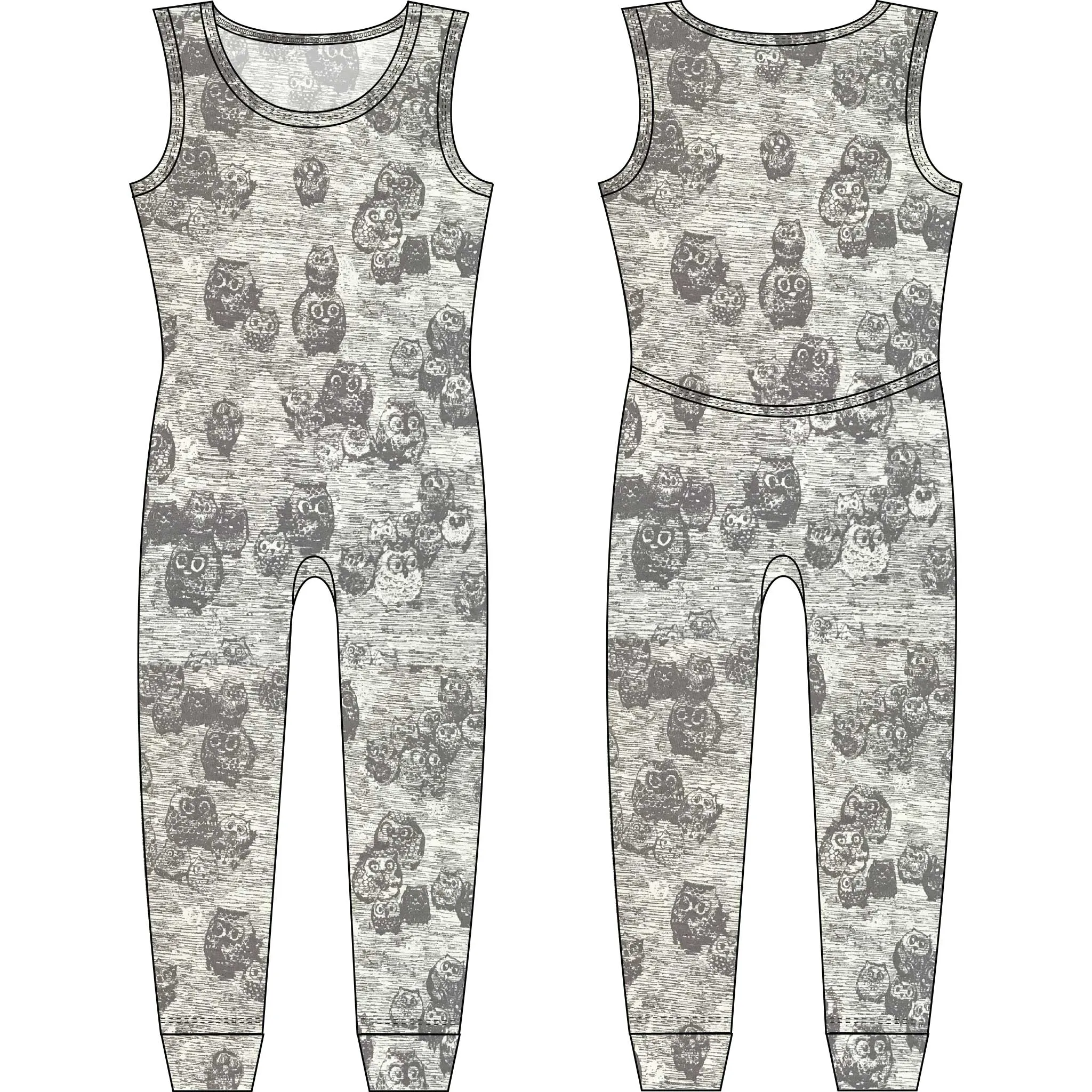 Cotton Knit Sleeveless Union Suit | Women's Full Bodysuit - Various Fun Prints | MoonEaze™