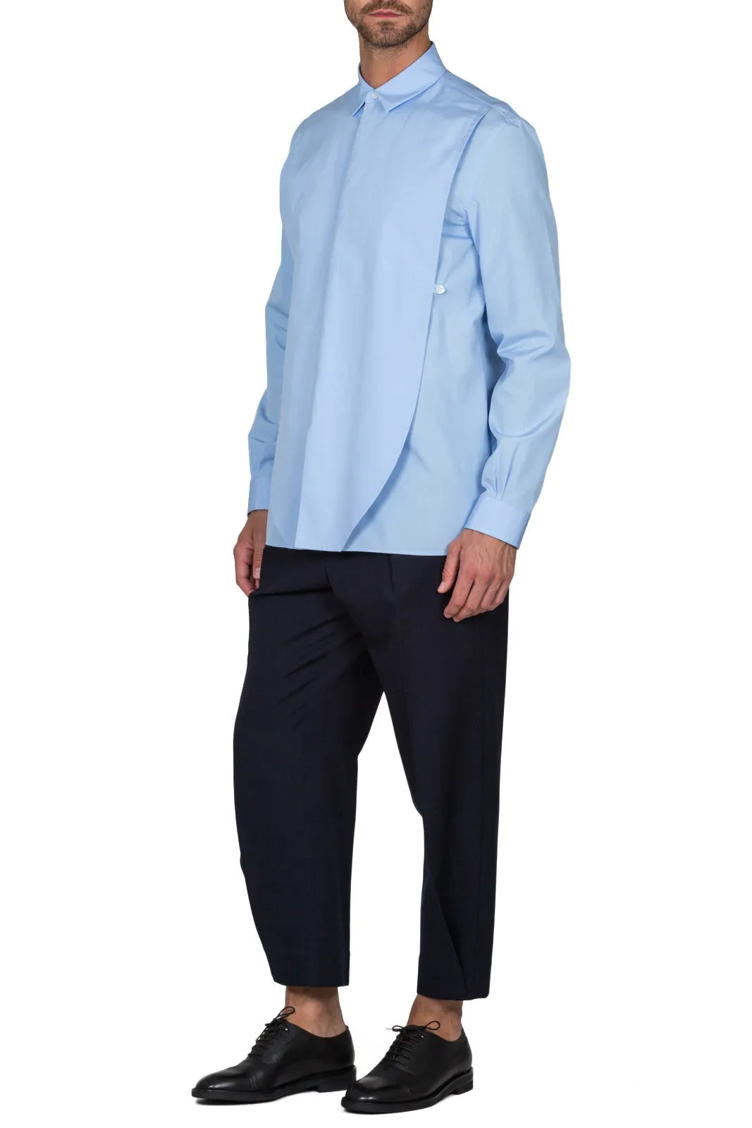 Cotton Poplin Shirt With Front Panel