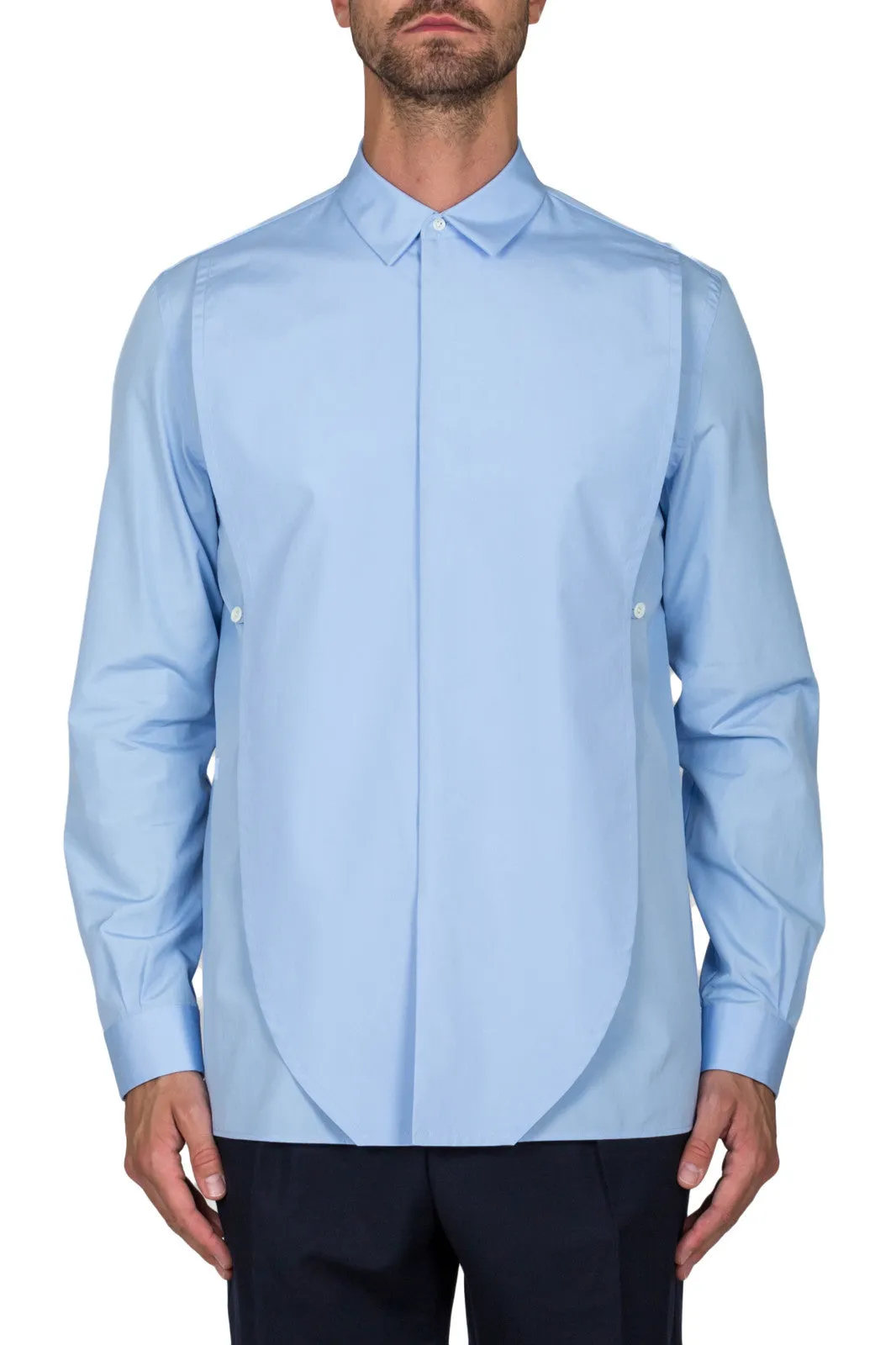 Cotton Poplin Shirt With Front Panel