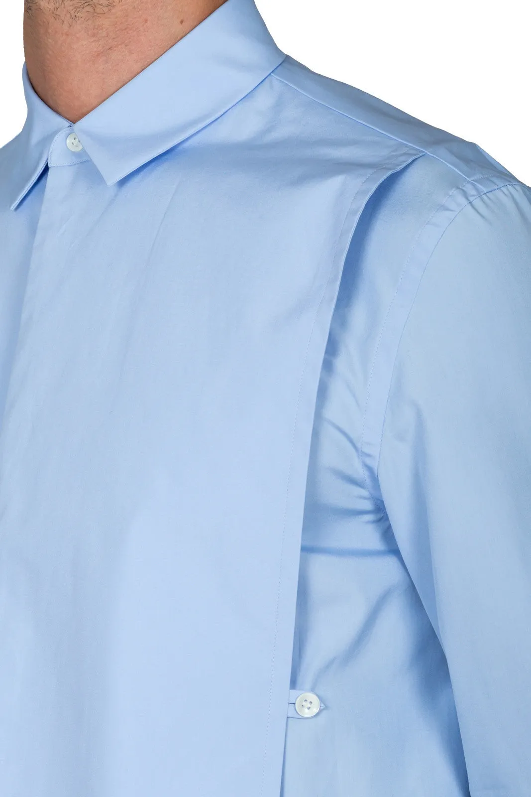 Cotton Poplin Shirt With Front Panel
