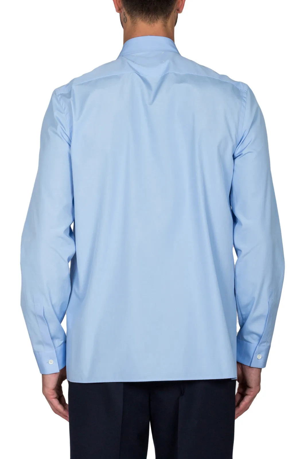 Cotton Poplin Shirt With Front Panel