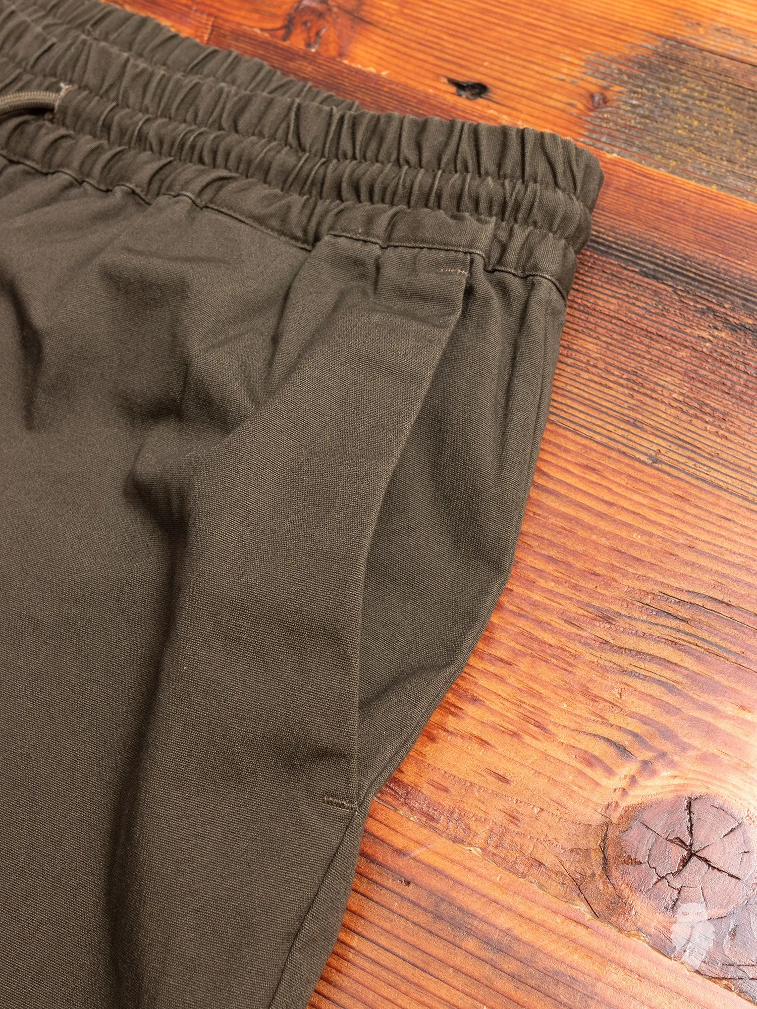 Cropped Pants in Olive Canvas