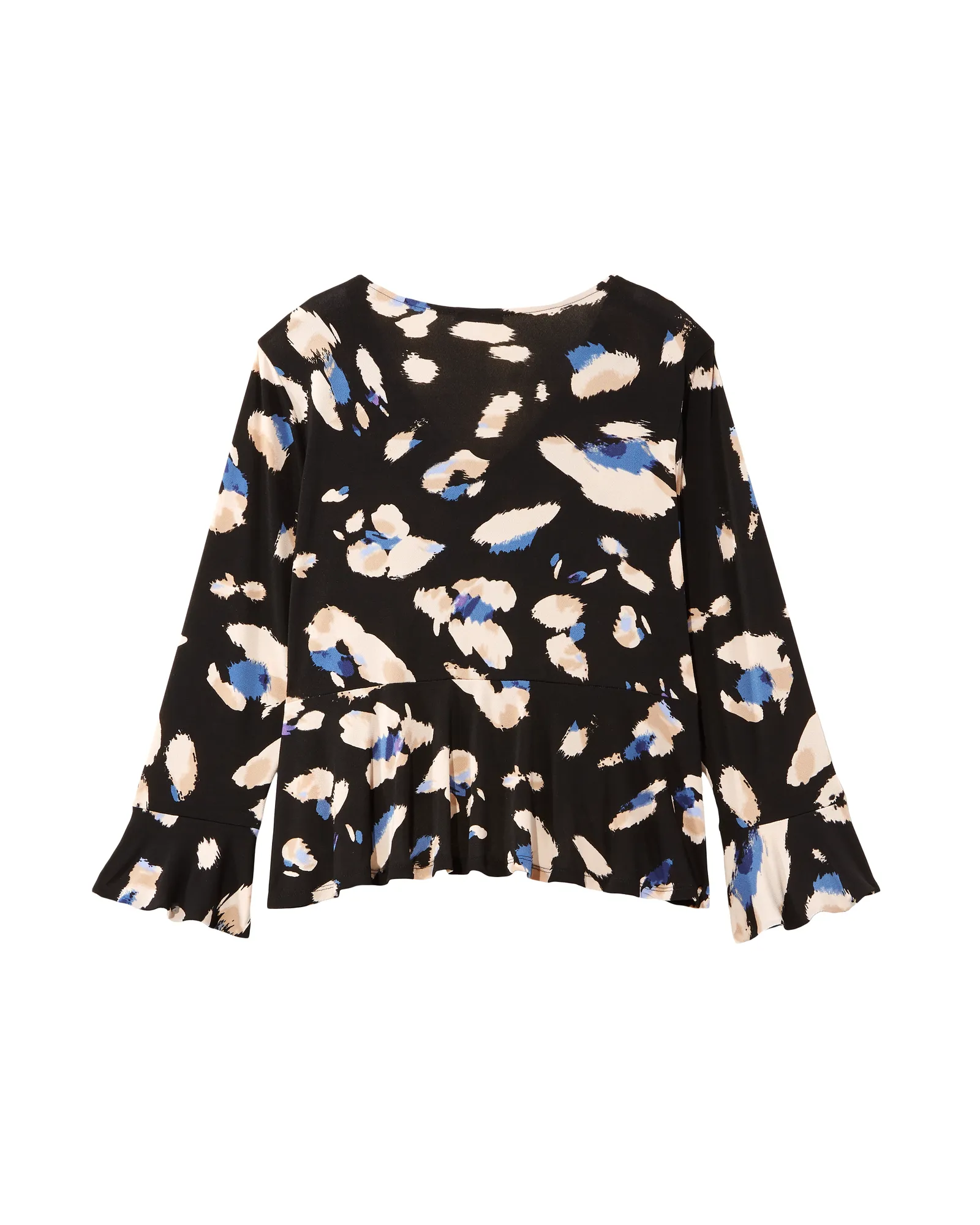 Danica Long Sleeve Blouse | Black / Royal Blue