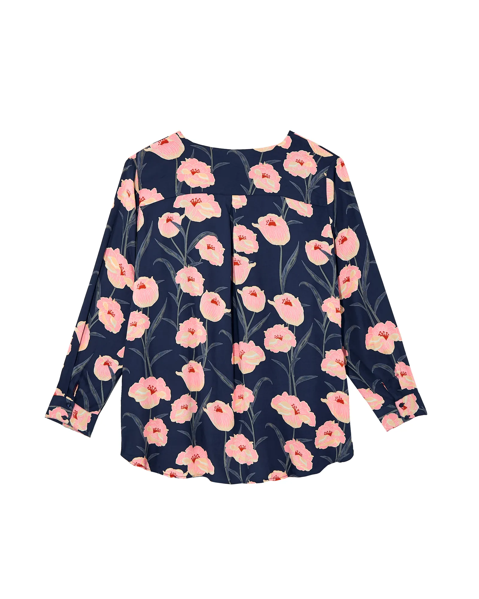 Danielle Button Down Top | Navy / Pink
