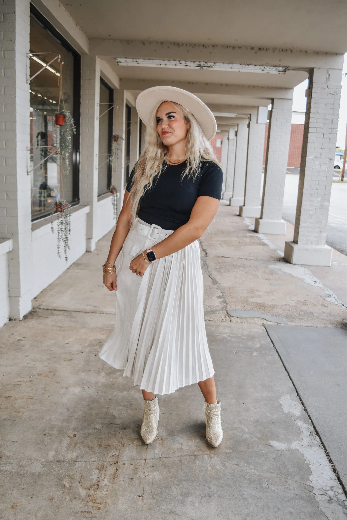 Daring Desires Cream Suede Maxi Skirt