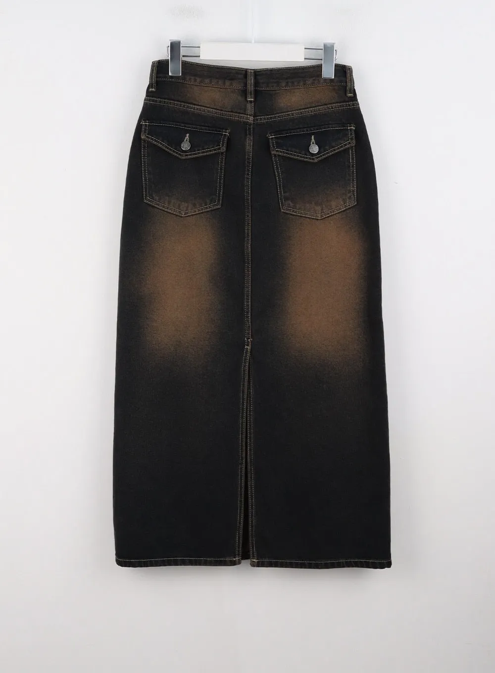 Dark-Washed Denim Maxi Skirt CG327