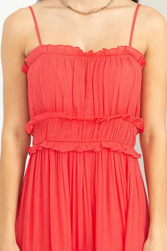 D.Coral Forever Us Ruffle Tiered Maxi Dress