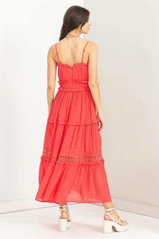 D.Coral Forever Us Ruffle Tiered Maxi Dress
