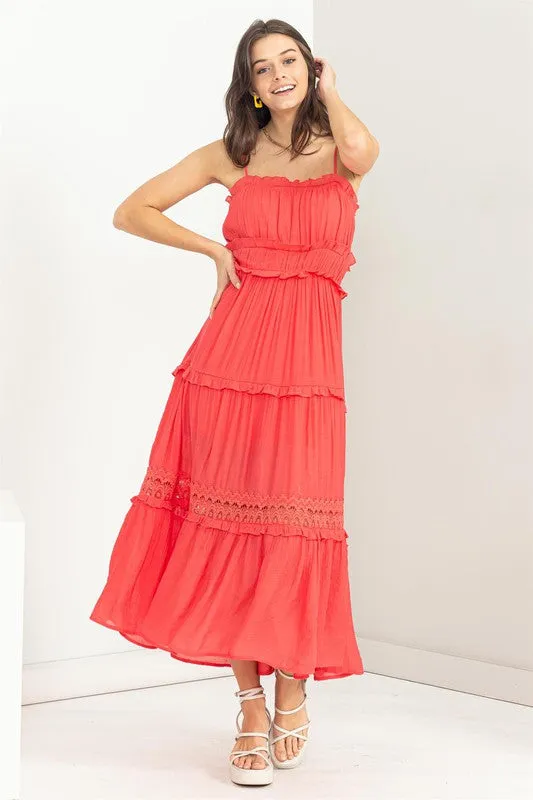 D.Coral Forever Us Ruffle Tiered Maxi Dress