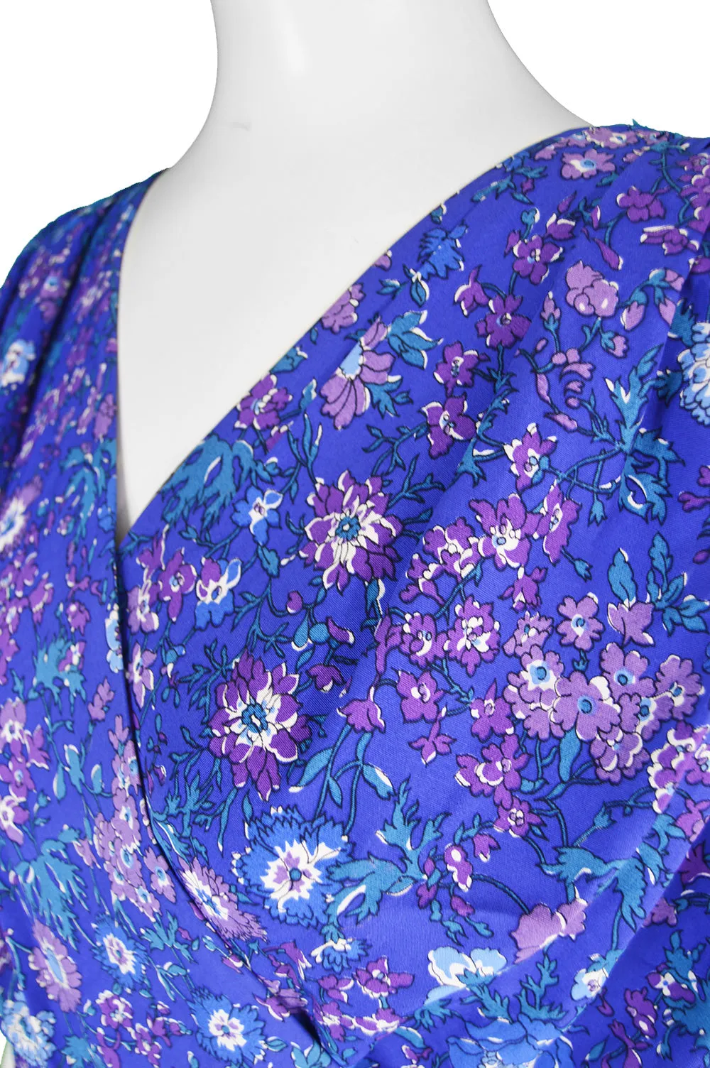Draped Floral Maxi Dress, 1980s