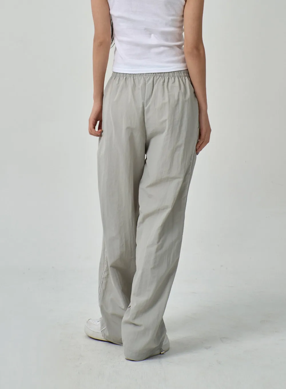 Drawstring Nylon Track Pants IF315