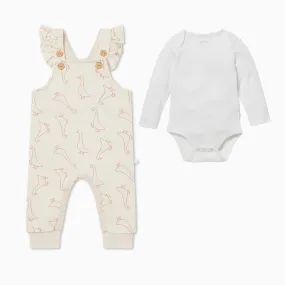 Duck Frilled Dungarees & Bodysuit Outfit