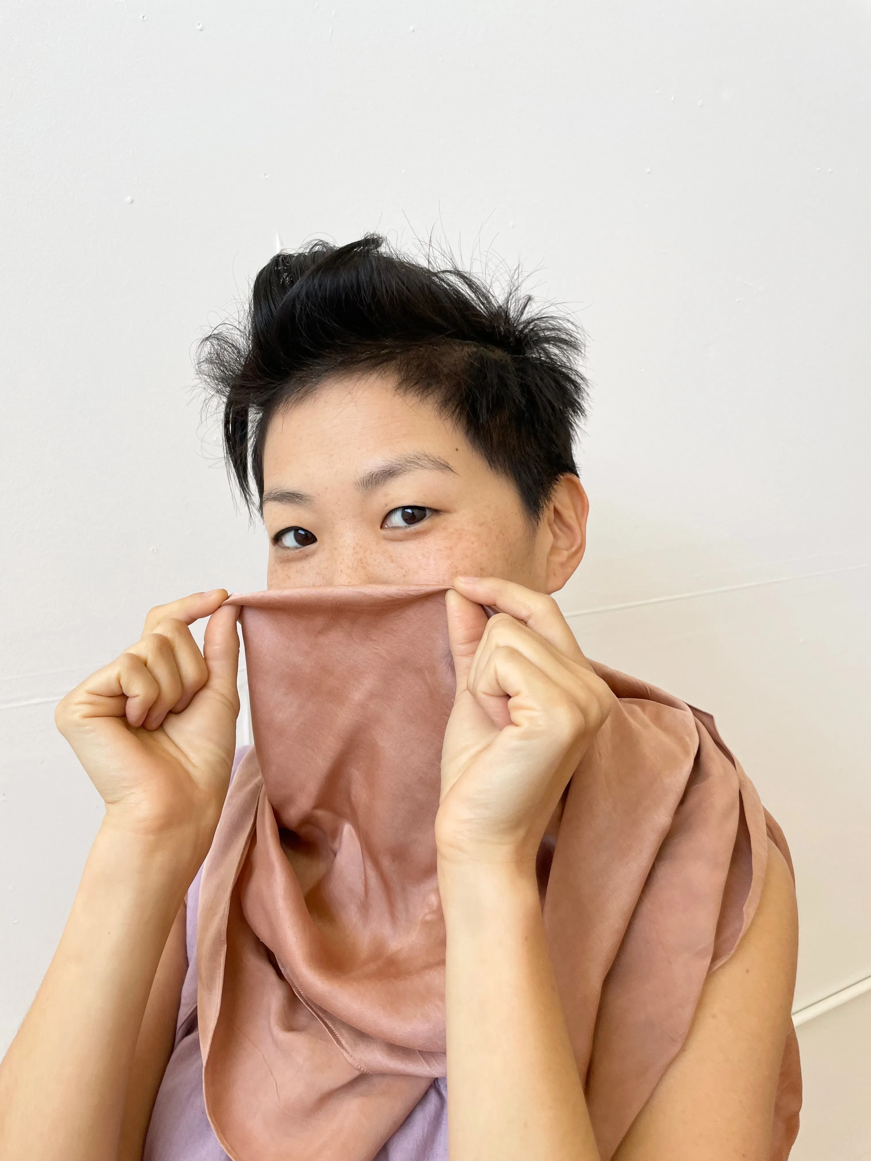 Ecoprinted Silk Scarf - Hazelnut