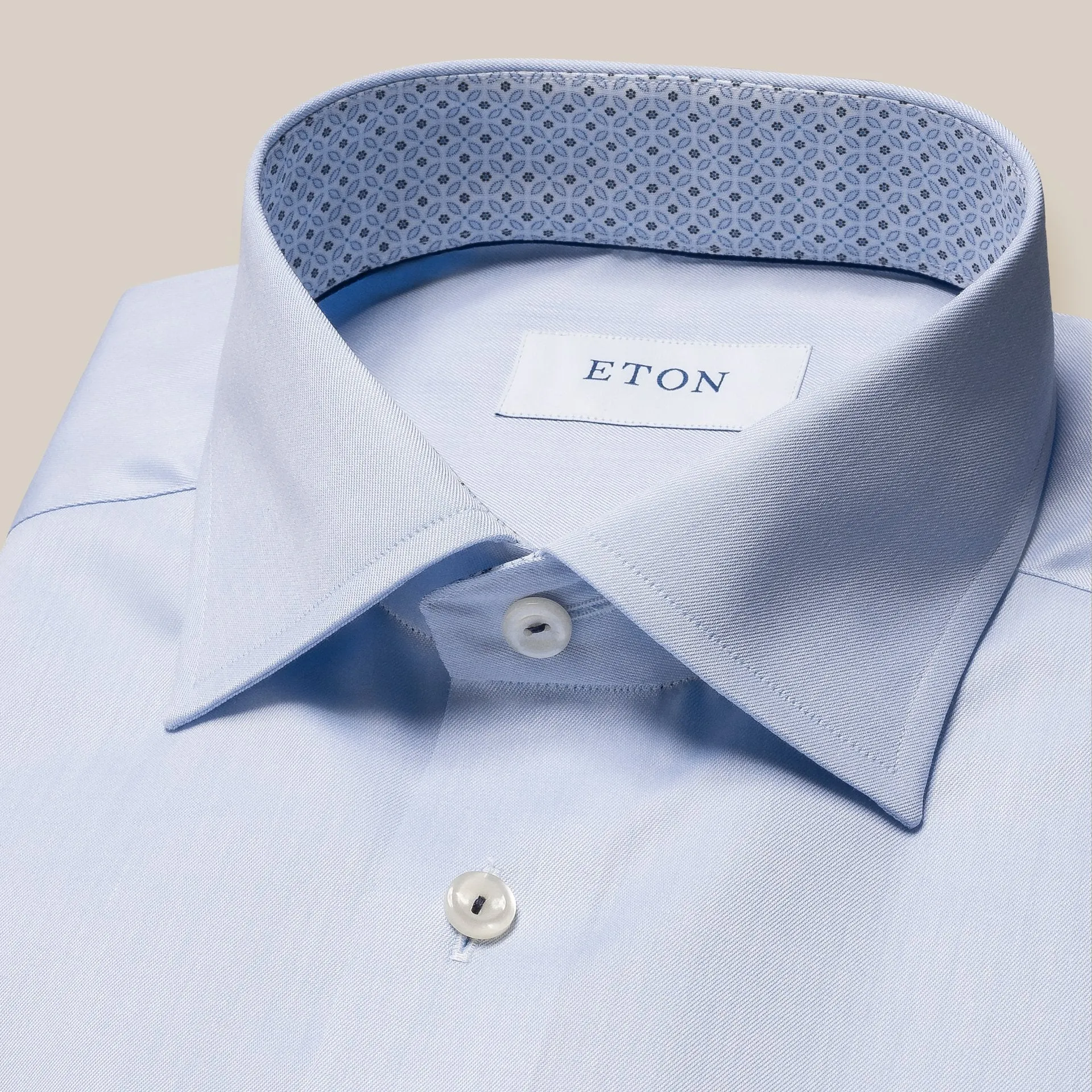 ETON Stretch Long Sleeve Shirt SC Classic Fit MID BLUE