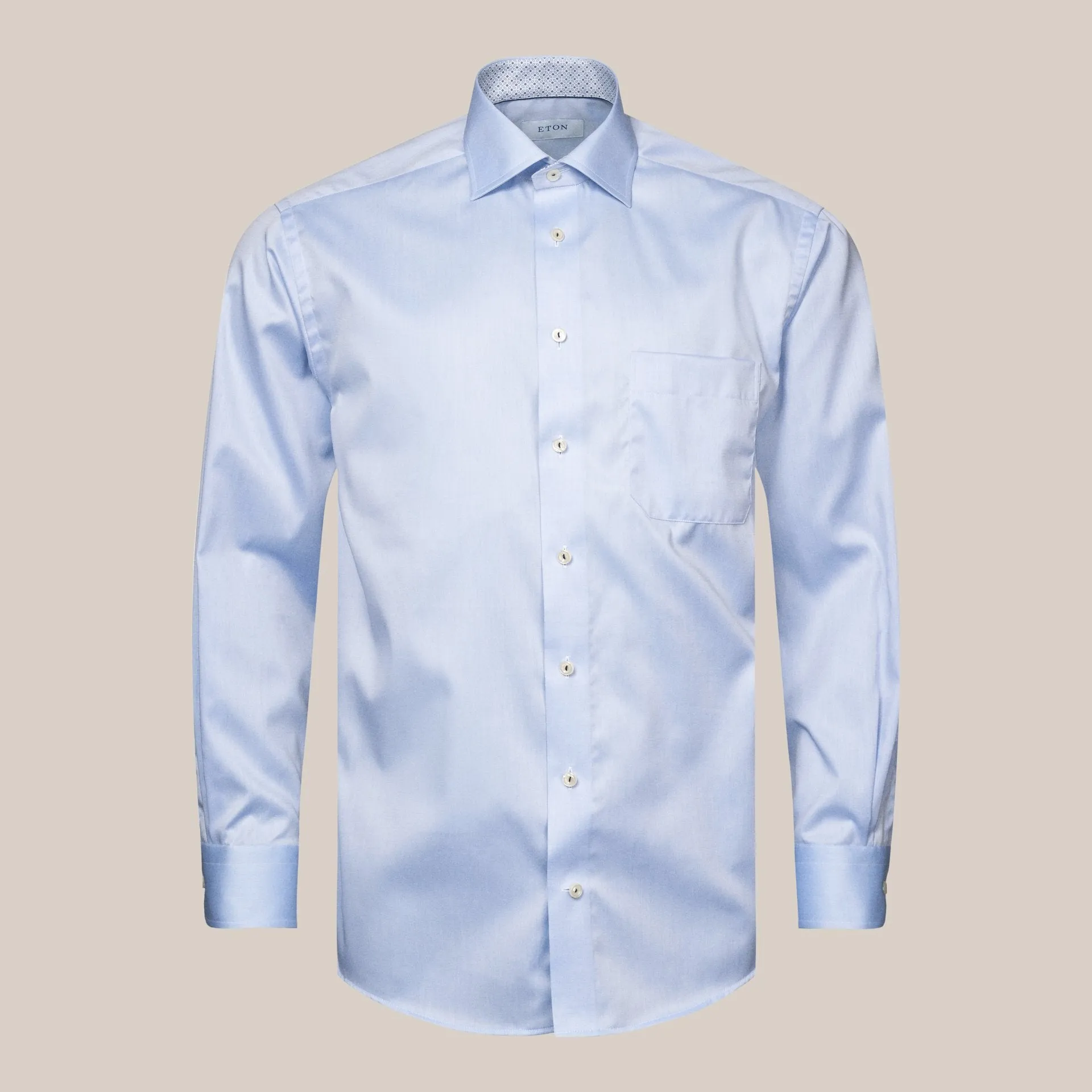 ETON Stretch Long Sleeve Shirt SC Classic Fit MID BLUE