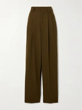 Evidence pleated wool-blend twill wide-leg pants