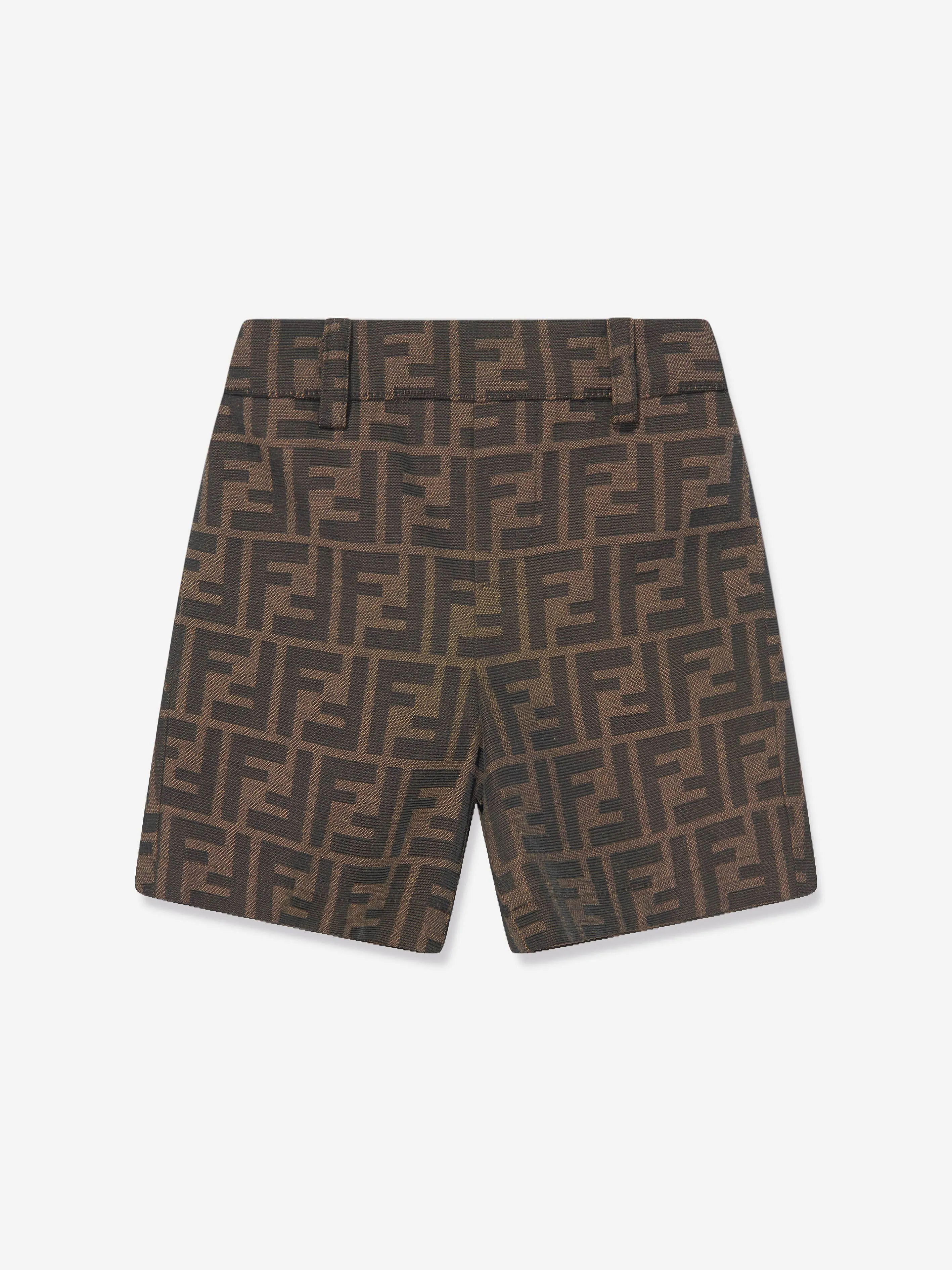 Fendi Baby Boys FF Logo Romper in Brown