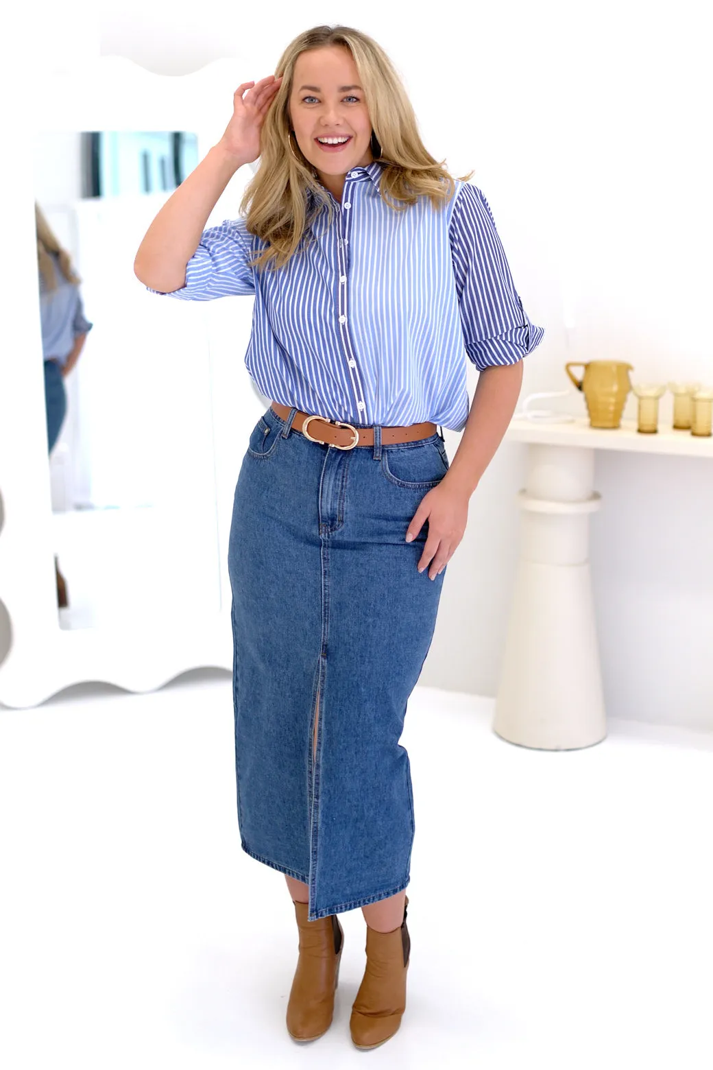 FINAL SALE | Carson Maxi Skirt Indigo Wash