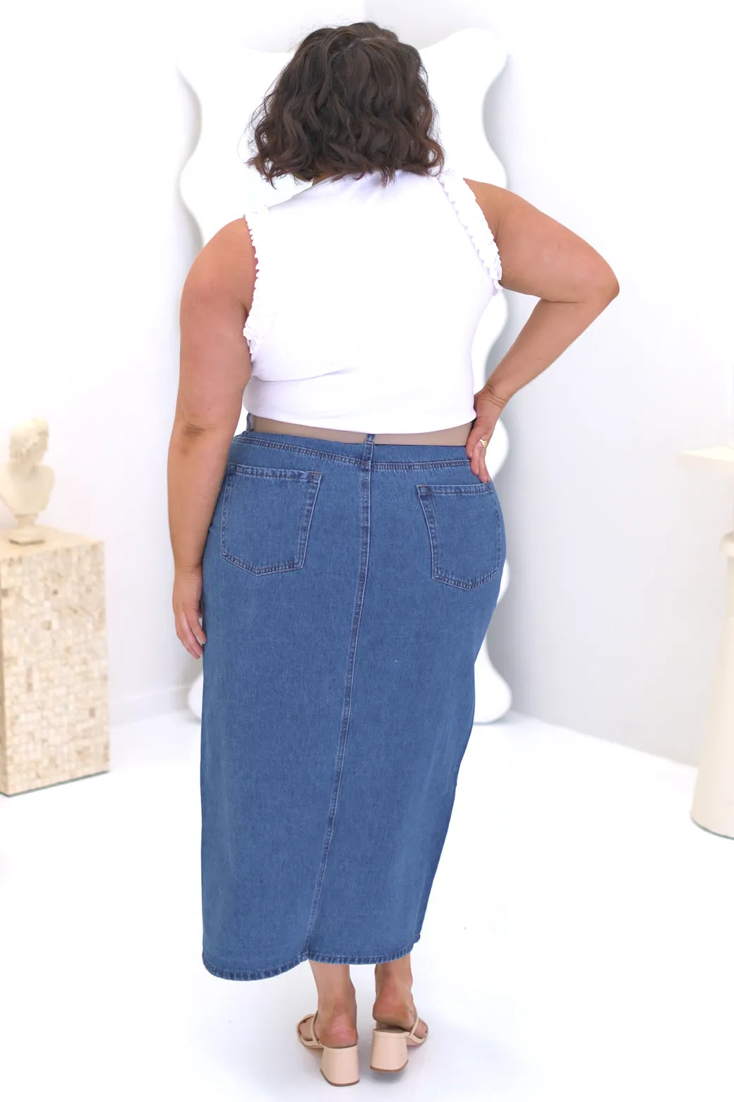 FINAL SALE | Carson Maxi Skirt Indigo Wash