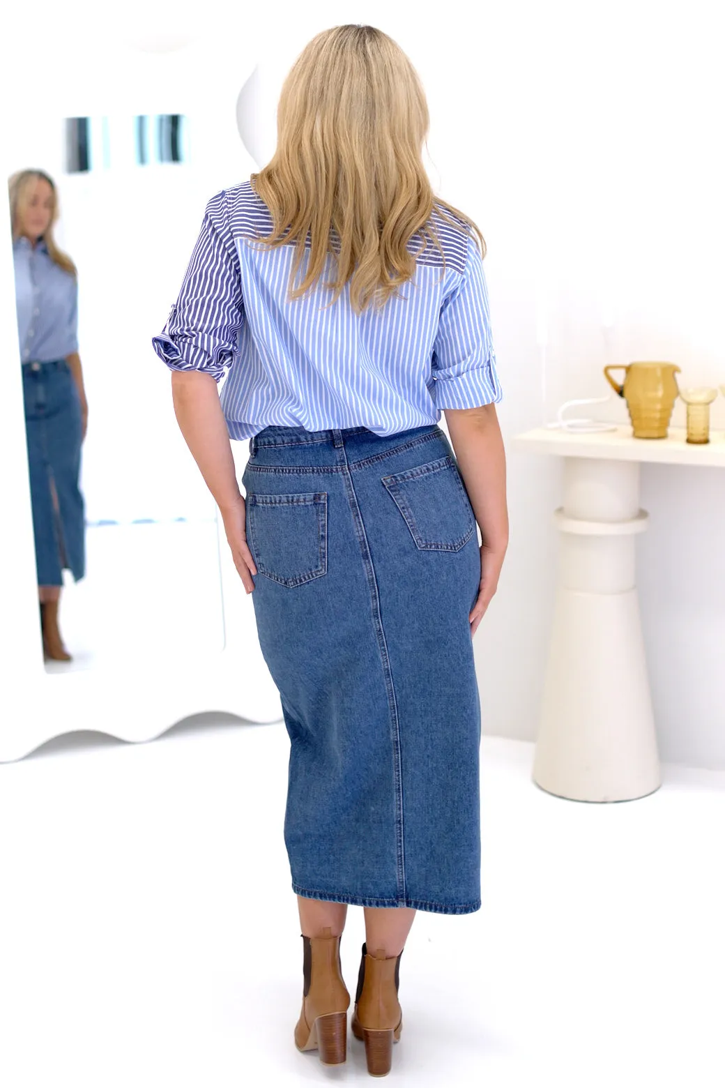 FINAL SALE | Carson Maxi Skirt Indigo Wash