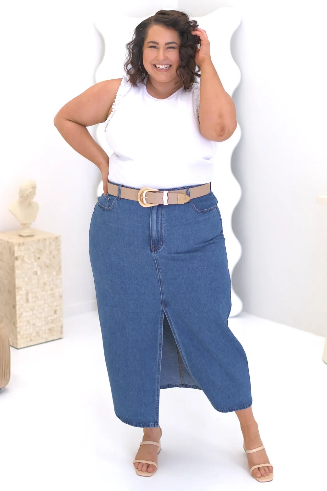FINAL SALE | Carson Maxi Skirt Indigo Wash