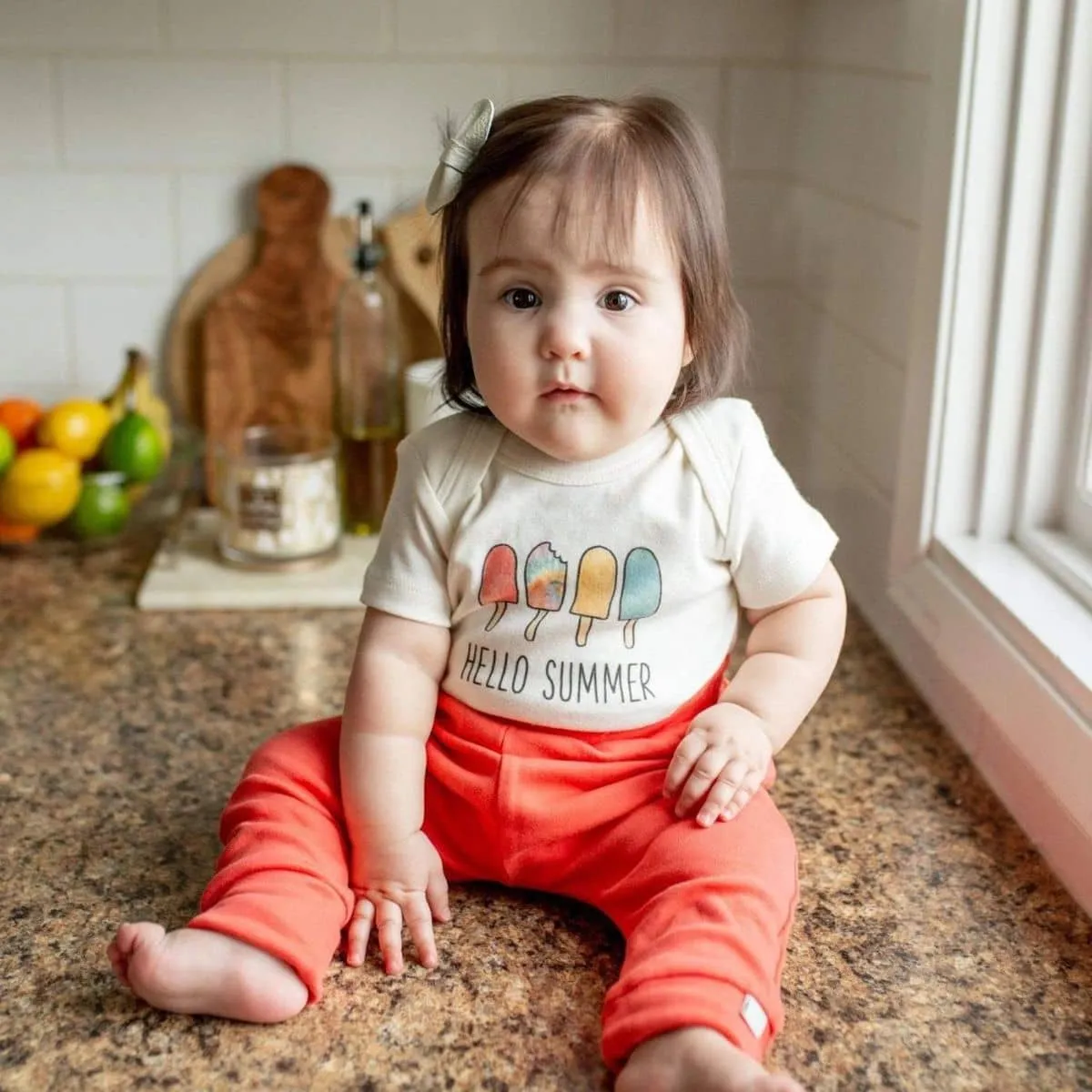 Finn and Emma Organic Short Sleeve Bodysuit - Hello Summer