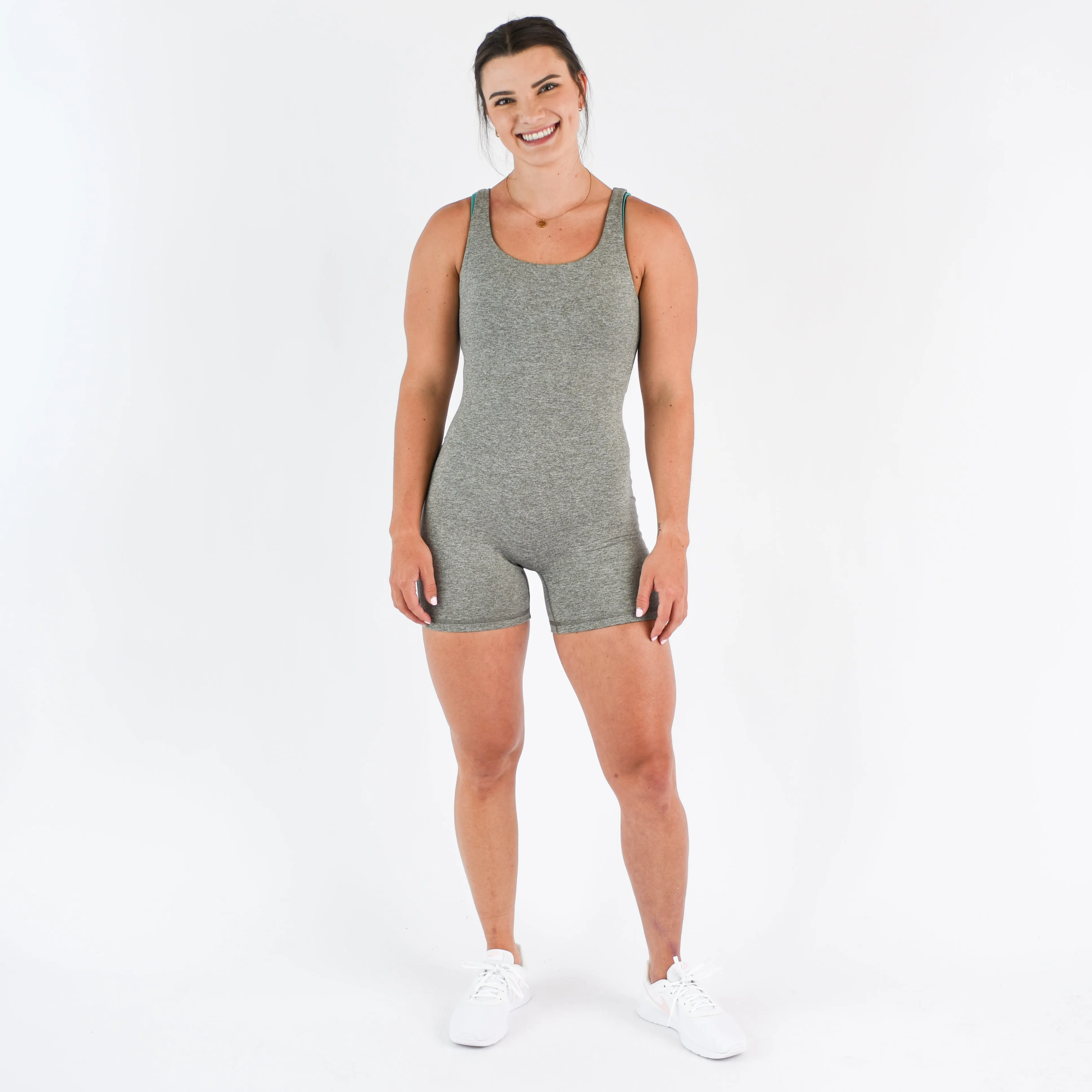 FLEO Open Back Bodysuit (Granite Grey)